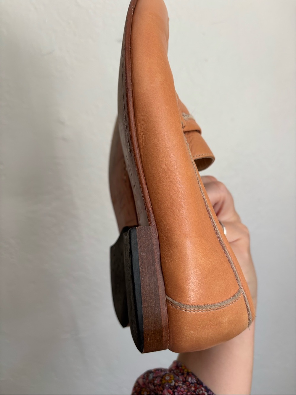 Women's Leather Loafers in Tan — Classic Slip-On Flats - Picture 7 of 10